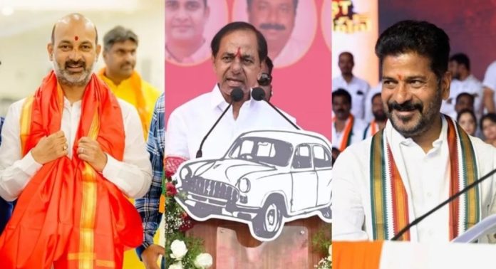 തെലങ്കാനയില് കോണ്ഗ്രസും ബിജെപിയും ഇഞ്ചോടിഞ്ച് ; നിലംതൊടാതെ കെസിആറിന്റെ ബിആര്എസ് തെലങ്കാനയില് കോണ്ഗ്രസും ബിജെപിയും ഇഞ്ചോടിഞ്ച് ; നിലംതൊടാതെ കെസിആറിന്റെ ബിആര്എസ്