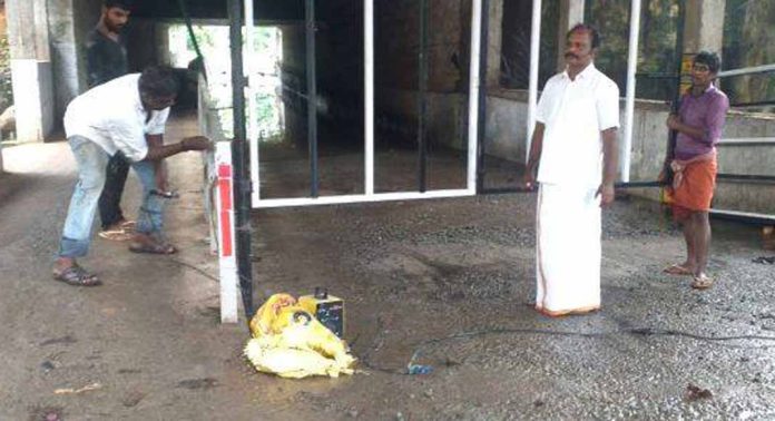 കുറ്റൂർ റെയിൽ അടിപ്പാതയിൽ ഗേറ്റ് സ്ഥാപിച്ച് റെയിൽവേ കുറ്റൂർ റെയിൽ അടിപ്പാതയിൽ ഗേറ്റ് സ്ഥാപിച്ച് റെയിൽവേ