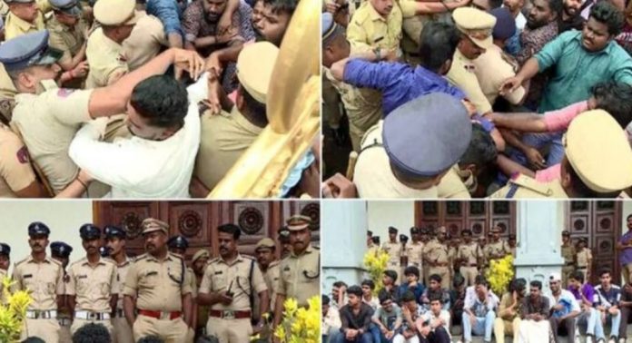സിൻഡിക്കേറ്റ് തെരെഞ്ഞെടുപ്പ് : ഫലപ്രഖ്യാപനം ഇന്ന് നടത്തില്ലെന്ന് കേരള സർവ്വകലാശാല വിസി ; തടഞ്ഞ് ഇടതുസംഘടനകൾ സിൻഡിക്കേറ്റ് തെരെഞ്ഞെടുപ്പ് : ഫലപ്രഖ്യാപനം ഇന്ന് നടത്തില്ലെന്ന് കേരള സർവ്വകലാശാല വിസി ; തടഞ്ഞ് ഇടതുസംഘടനകൾ