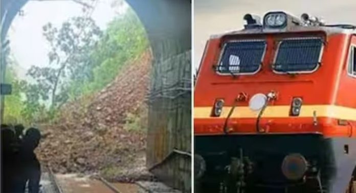 കൊങ്കൺ റെയിൽ പാതയിൽ വീണ്ടും മണ്ണിടിച്ചിൽ ; ട്രെയിൻ റദ്ദാക്കി കൊങ്കൺ റെയിൽ പാതയിൽ വീണ്ടും മണ്ണിടിച്ചിൽ ; ട്രെയിൻ റദ്ദാക്കി