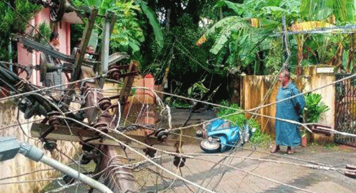 കനത്ത മഴ : തിരുവല്ലയില് മരംവീണ് പോസ്റ്റുകൾ ഒടിഞ്ഞു കനത്ത മഴ : തിരുവല്ലയില് മരംവീണ് പോസ്റ്റുകൾ ഒടിഞ്ഞു