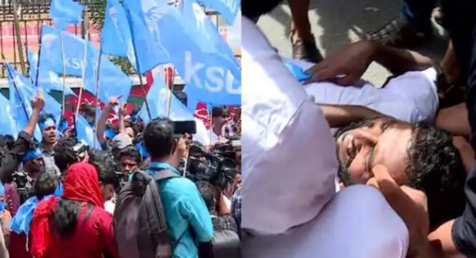 എസ്എഫ്ഐ അതിക്രമത്തില് പ്രതിഷേധം ; കെഎസ്യു അവകാശ പത്രിക മാര്ച്ചിൽ സംഘര്ഷം ; പ്രവര്ത്തകര്ക്ക് പരിക്ക് എസ്എഫ്ഐ അതിക്രമത്തില് പ്രതിഷേധം ; കെഎസ്യു അവകാശ പത്രിക മാര്ച്ചിൽ സംഘര്ഷം ; പ്രവര്ത്തകര്ക്ക് പരിക്ക്