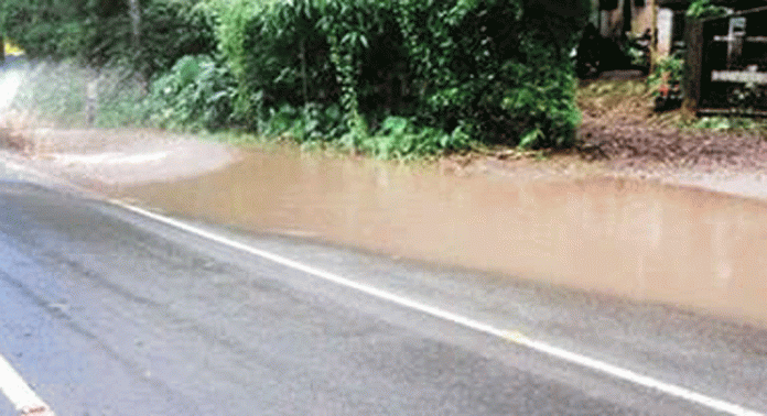 ചന്ദനപ്പള്ളി-കോന്നി റോഡിന്റെ വാഴമുട്ടം ഗുരുമന്ദിരം ഭാഗത്ത് റോഡിൽ വെള്ളം കെട്ടിക്കിടക്കുന്നു ചന്ദനപ്പള്ളി-കോന്നി റോഡിന്റെ വാഴമുട്ടം ഗുരുമന്ദിരം ഭാഗത്ത് റോഡിൽ വെള്ളം കെട്ടിക്കിടക്കുന്നു