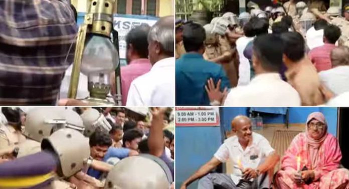 തിരുവമ്പാടി കെഎസ്ഇബി ഓഫീസിലേക്കുള്ള റാന്തൽ മാർച്ചിൽ സംഘർഷം തിരുവമ്പാടി കെഎസ്ഇബി ഓഫീസിലേക്കുള്ള റാന്തൽ മാർച്ചിൽ സംഘർഷം