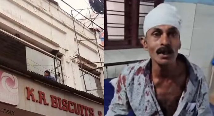 കെട്ടിടത്തിന്റെ ജനല് ചില്ല് തകര്ന്നുവീണു ; കാൽനട യാത്രക്കാരന് പരിക്കേറ്റു കെട്ടിടത്തിന്റെ ജനല് ചില്ല് തകര്ന്നുവീണു ; കാൽനട യാത്രക്കാരന് പരിക്കേറ്റു