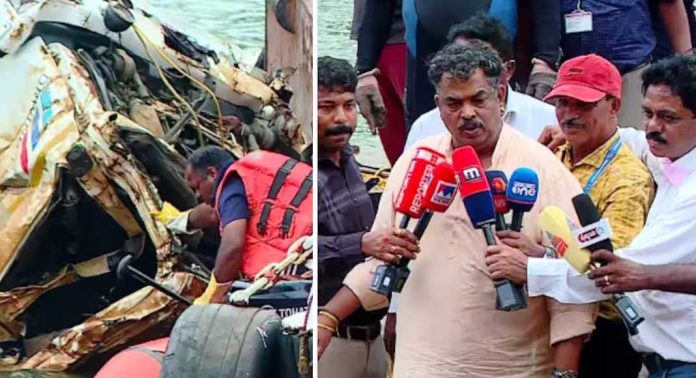 ‘ലോറിയിലെ മൃതദേഹം അർജുന്റേതെന്ന് ഉറപ്പിക്കാൻ ഡിഎൻഎ പരിശോധന’, കാണാതായ 2 പേർക്കായി തിരച്ചിൽ തുടരും : കാർവാർ എംഎൽഎ ‘ലോറിയിലെ മൃതദേഹം അർജുന്റേതെന്ന് ഉറപ്പിക്കാൻ ഡിഎൻഎ പരിശോധന’, കാണാതായ 2 പേർക്കായി തിരച്ചിൽ തുടരും : കാർവാർ എംഎൽഎ