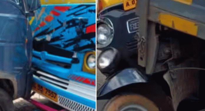 ടയർ പൊട്ടി നിയന്ത്രണം വിട്ട സ്വകാര്യ ബസ് മൂന്ന് വാഹനങ്ങളിൽ ഇടിച്ചു നിന്നു ടയർ പൊട്ടി നിയന്ത്രണം വിട്ട സ്വകാര്യ ബസ് മൂന്ന് വാഹനങ്ങളിൽ ഇടിച്ചു നിന്നു