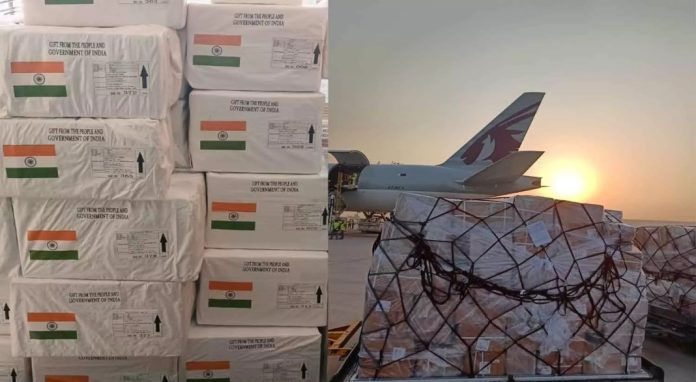 ലബനാനിലേക്ക് മാനുഷിക സഹായം അയച്ച് ഇന്ത്യ ലബനാനിലേക്ക് മാനുഷിക സഹായം അയച്ച് ഇന്ത്യ
