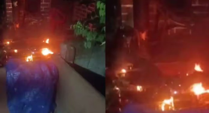 പാലക്കാട് ബിജെപി നേതാവിന്റെ ബൈക്ക് കത്തിനശിച്ച നിലയിൽ പാലക്കാട് ബിജെപി നേതാവിന്റെ ബൈക്ക് കത്തിനശിച്ച നിലയിൽ