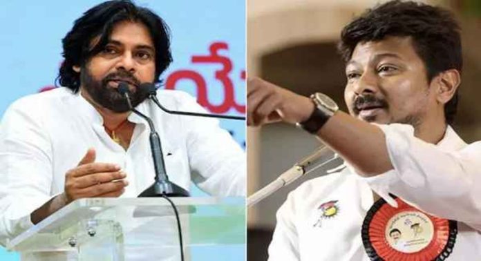പവൻ കല്യാണിന്റെ ‘ സനാതൻ ധർമ ’ മുന്നറിയിപ്പിൽ തിരിച്ചടിച്ച് ഉദയനിധി സ്റ്റാലിൻ പവൻ കല്യാണിന്റെ ‘ സനാതൻ ധർമ ’ മുന്നറിയിപ്പിൽ തിരിച്ചടിച്ച് ഉദയനിധി സ്റ്റാലിൻ