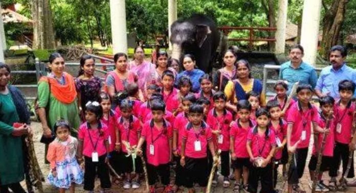 ഗജ ദിനത്തിൽ ആനക്കള്ക്ക് കരിമ്പുമായി തെങ്ങുംകാവ് സർക്കാർ ലോവർ പ്രൈമറി സ്കൂൾ വിദ്യാർത്ഥികള് എത്തി ഗജ ദിനത്തിൽ ആനക്കള്ക്ക് കരിമ്പുമായി തെങ്ങുംകാവ് സർക്കാർ ലോവർ പ്രൈമറി സ്കൂൾ വിദ്യാർത്ഥികള് എത്തി