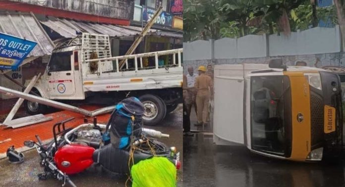 കോന്നിയിൽ നടന്നത് രണ്ട് അപകടങ്ങൾ : ആർക്കും പരിക്കില്ല കോന്നിയിൽ നടന്നത് രണ്ട് അപകടങ്ങൾ : ആർക്കും പരിക്കില്ല