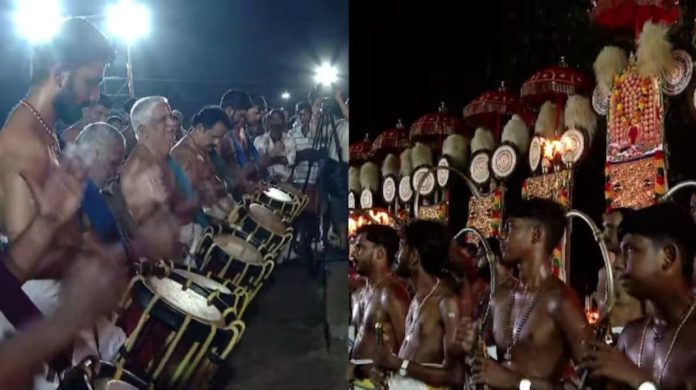ആന എഴുന്നള്ളിപ്പ് നിയന്ത്രണത്തിൽ ആറാട്ടുപുഴയിൽ കുട്ടൻ മാരാരുടെ പ്രതിഷേധ പഞ്ചാരിമേളം ആന എഴുന്നള്ളിപ്പ് നിയന്ത്രണത്തിൽ ആറാട്ടുപുഴയിൽ കുട്ടൻ മാരാരുടെ പ്രതിഷേധ പഞ്ചാരിമേളം