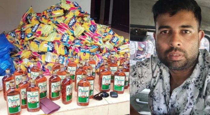 നാല് ലക്ഷം രൂപയുടെ നിരോധിത പുകയില ഉൽപ്പന്നങ്ങളും വിദേശമദ്യവും പിടികൂടി നാല് ലക്ഷം രൂപയുടെ നിരോധിത പുകയില ഉൽപ്പന്നങ്ങളും വിദേശമദ്യവും പിടികൂടി