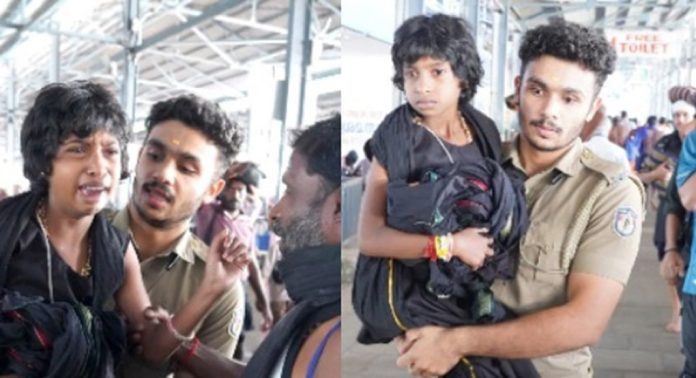 കൂട്ടം തെറ്റിയലഞ്ഞ മാളികപ്പുറത്തിന് പോലീസിൻ്റെ റിസ്റ്റ്ബാന്റ് തുണയായി കൂട്ടം തെറ്റിയലഞ്ഞ മാളികപ്പുറത്തിന് പോലീസിൻ്റെ റിസ്റ്റ്ബാന്റ് തുണയായി
