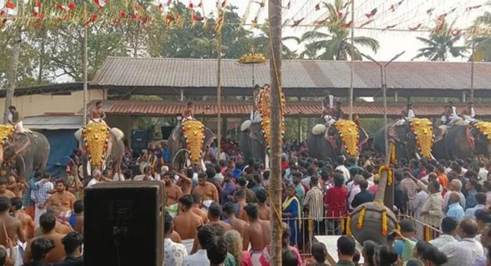 ദൃശ്യവിസ്മയമൊരുക്കി പുലിയൂർ മഹാവിഷ്ണു ക്ഷേത്രത്തിലെ പൂരം ദൃശ്യവിസ്മയമൊരുക്കി പുലിയൂർ മഹാവിഷ്ണു ക്ഷേത്രത്തിലെ പൂരം