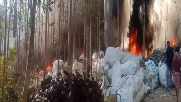 വല്ലപ്പുഴയിൽ സ്ക്രാപ്പ് യൂണിറ്റിന്റെ മാലിന്യ ശേഖരണത്തിൽ തീപിടുത്തം വല്ലപ്പുഴയിൽ സ്ക്രാപ്പ് യൂണിറ്റിന്റെ മാലിന്യ ശേഖരണത്തിൽ തീപിടുത്തം