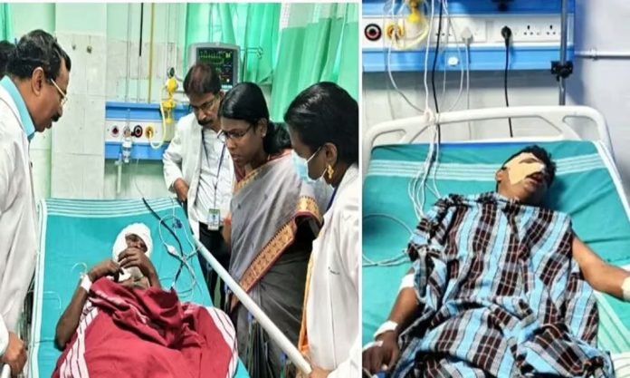 കരടിയുടെ ആക്രമണത്തിൽ പിതാവിനും മകനും ഗുരുതര പരിക്ക് കരടിയുടെ ആക്രമണത്തിൽ പിതാവിനും മകനും ഗുരുതര പരിക്ക്