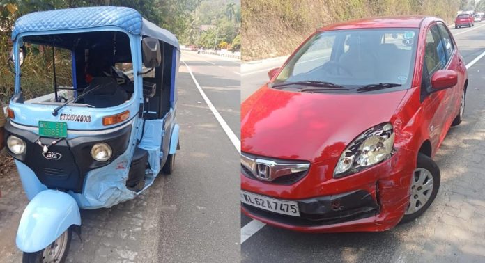 ഡ്രൈവർ ഉറങ്ങിപോയി ; നിയന്ത്രണം നഷ്ടപ്പെട്ട ഓട്ടോ കാറുമായി കൂട്ടിയിടിച്ചു ഡ്രൈവർ ഉറങ്ങിപോയി ; നിയന്ത്രണം നഷ്ടപ്പെട്ട ഓട്ടോ കാറുമായി കൂട്ടിയിടിച്ചു