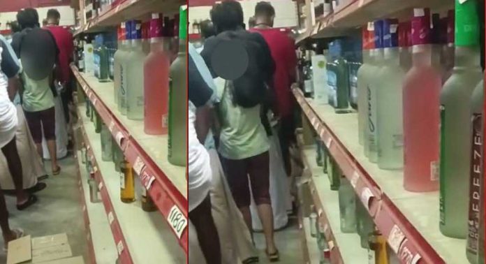 പാലക്കാട് തൃത്താല ബെവ്കോ ഔട്ട്ലെറ്റിൽ മദ്യം വാങ്ങാൻ മകളെ കൊണ്ടുവന്ന സംഭവത്തിൽ അച്ഛനെതിരെ കേസെടുക്കുമെന്ന് പോലീസ് പാലക്കാട് തൃത്താല ബെവ്കോ ഔട്ട്ലെറ്റിൽ മദ്യം വാങ്ങാൻ മകളെ കൊണ്ടുവന്ന സംഭവത്തിൽ അച്ഛനെതിരെ കേസെടുക്കുമെന്ന് പോലീസ്