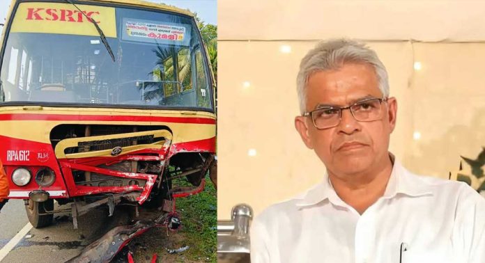റാന്നിയിൽ കെ.എസ്.ആർ.ടിസി ബസും കാറും കൂട്ടിയിടിച്ച് പാസ്റ്റർ മരിച്ചു റാന്നിയിൽ കെ.എസ്.ആർ.ടിസി ബസും കാറും കൂട്ടിയിടിച്ച് പാസ്റ്റർ മരിച്ചു
