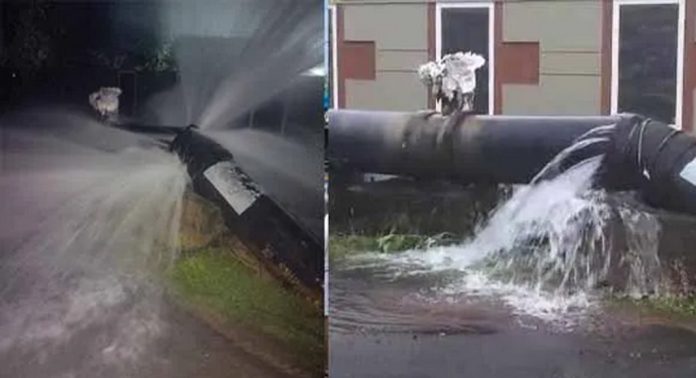 പത്തനംതിട്ട കല്ലറ കടവില് വാട്ടര് അതോറിറ്റി മെയിന് പൈപ്പിന്റെ ഭാഗം ഇളകി മാറി വെള്ളം ശക്തമായി റോഡിലേക്ക് ഒഴുകി ; മെയിന് വാല്വ് അടച്ച് നിയന്ത്രിച്ചു പത്തനംതിട്ട കല്ലറ കടവില് വാട്ടര് അതോറിറ്റി മെയിന് പൈപ്പിന്റെ ഭാഗം ഇളകി മാറി വെള്ളം ശക്തമായി റോഡിലേക്ക് ഒഴുകി ; മെയിന് വാല്വ് അടച്ച് നിയന്ത്രിച്ചു