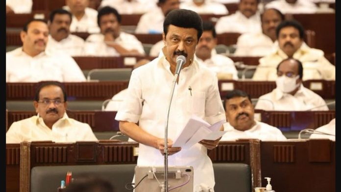 നിയമസഭയില് സ്വയംഭരണാവകാശ പ്രമേയം അവതരിപ്പിച്ച് എംകെ സ്റ്റാലിന് നിയമസഭയില് സ്വയംഭരണാവകാശ പ്രമേയം അവതരിപ്പിച്ച് എംകെ സ്റ്റാലിന്