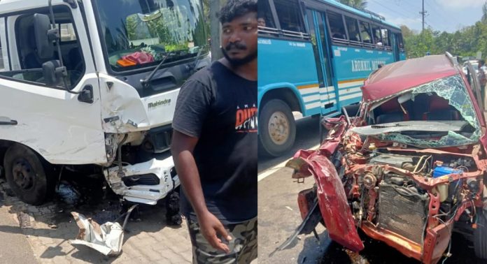റാന്നി മന്ദമരുതിയില് മിനിലോറിയും കാറും കൂട്ടിയിടിച്ചു റാന്നി മന്ദമരുതിയില് മിനിലോറിയും കാറും കൂട്ടിയിടിച്ചു