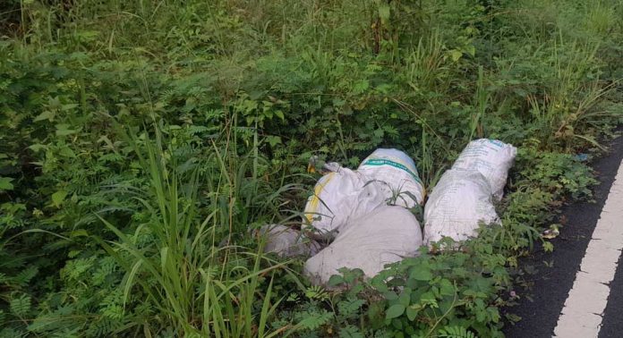 കോന്നി മെഡിക്കൽ കോളേജ് റോഡിൽ മാലിന്യം തള്ളുന്നത് പതിവാകുന്നു കോന്നി മെഡിക്കൽ കോളേജ് റോഡിൽ മാലിന്യം തള്ളുന്നത് പതിവാകുന്നു