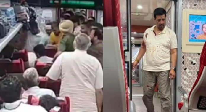 ബിജെപി എംഎൽഎയ്ക്ക് വന്ദേഭാരത് ട്രെയിനിൽ സൈഡ് സീറ്റ് നൽകാൻ വിസമ്മതിച്ച യാത്രക്കാരനെ തല്ലിച്ചതച്ച് അനുയായികൾ ബിജെപി എംഎൽഎയ്ക്ക് വന്ദേഭാരത് ട്രെയിനിൽ സൈഡ് സീറ്റ് നൽകാൻ വിസമ്മതിച്ച യാത്രക്കാരനെ തല്ലിച്ചതച്ച് അനുയായികൾ