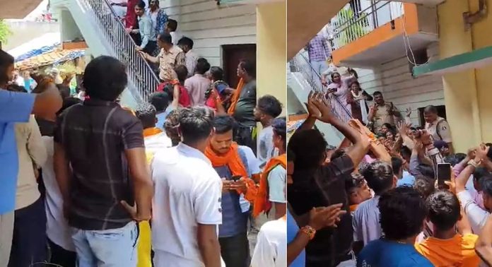 ഛത്തീസ്ഗഡിലെ റായ്പൂരില് ക്രിസ്ത്യന് പ്രാര്ഥനാ കൂട്ടായ്മയ്ക്കിടെ ബജ്റംഗ് ദള് പ്രതിഷേധം ഛത്തീസ്ഗഡിലെ റായ്പൂരില് ക്രിസ്ത്യന് പ്രാര്ഥനാ കൂട്ടായ്മയ്ക്കിടെ ബജ്റംഗ് ദള് പ്രതിഷേധം