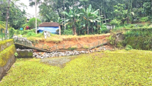 കടമ്പനാട് തുമ്പറക്കുഴി കുളത്തിന്റെ ഒരു വശത്തെ ഭിത്തി തകര്ന്നു കടമ്പനാട് തുമ്പറക്കുഴി കുളത്തിന്റെ ഒരു വശത്തെ ഭിത്തി തകര്ന്നു
