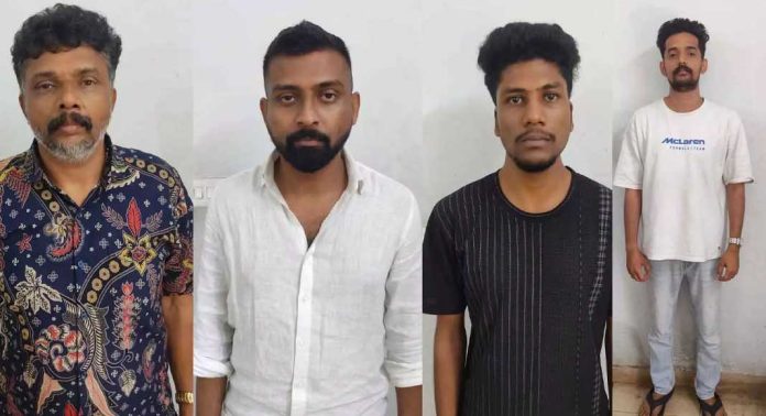വ്യവസായിയുടെ വീടിന് നേരെ ആസിഡ് ബോംബ് ആക്രമണം ; നാലുപേർ അറസ്റ്റിൽ വ്യവസായിയുടെ വീടിന് നേരെ ആസിഡ് ബോംബ് ആക്രമണം ; നാലുപേർ അറസ്റ്റിൽ
