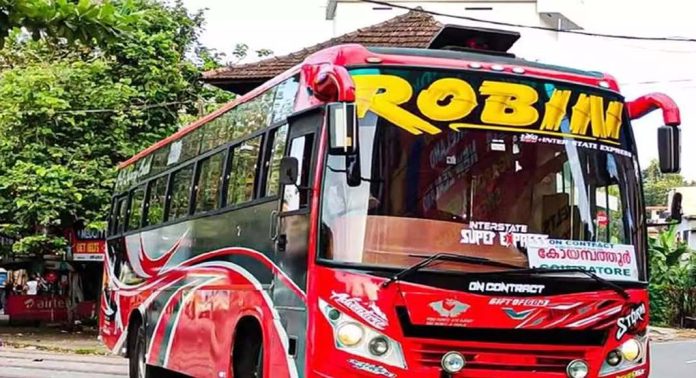 റോബിന് ബസ് വീണ്ടും തമിഴ്നാട് മോട്ടോര് വാഹന വകുപ്പ് കസ്റ്റഡിയിലെടുത്തു റോബിന് ബസ് വീണ്ടും തമിഴ്നാട് മോട്ടോര് വാഹന വകുപ്പ് കസ്റ്റഡിയിലെടുത്തു