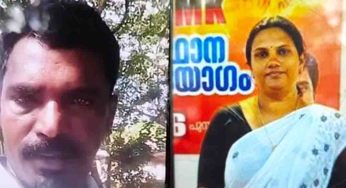 പുനലൂരിൽ ഭാര്യയെ ഭർത്താവ് വെട്ടിക്കൊലപ്പെടുത്തി പുനലൂരിൽ ഭാര്യയെ ഭർത്താവ് വെട്ടിക്കൊലപ്പെടുത്തി