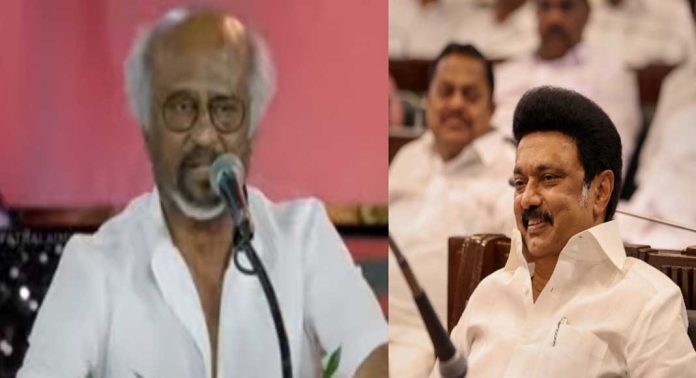 തമിഴ്നാട് മുഖ്യമന്ത്രി എം കെ സ്റ്റാലിനെ പുകഴ്ത്തി രജനികാന്ത് തമിഴ്നാട് മുഖ്യമന്ത്രി എം കെ സ്റ്റാലിനെ പുകഴ്ത്തി രജനികാന്ത്