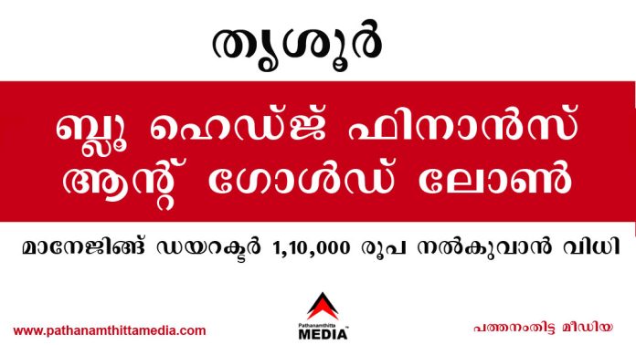 തൃശൂർ ബ്ലൂ ഹെഡ്ജ് ഫിനാൻസ് ആന്റ് ഗോൾഡ് ലോൺ മാനേജിങ്ങ് ഡയറക്ടർ 1,10,000 രൂപ നൽകുവാൻ വിധി തൃശൂർ ബ്ലൂ ഹെഡ്ജ് ഫിനാൻസ് ആന്റ് ഗോൾഡ് ലോൺ മാനേജിങ്ങ് ഡയറക്ടർ 1,10,000 രൂപ നൽകുവാൻ വിധി