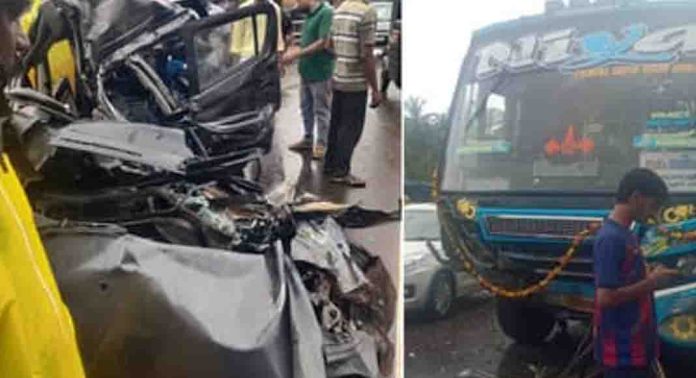നിയന്ത്രണംവിട്ട കാര് സ്വകാര്യ ബസിലേക്ക് ഇടിച്ചു കയറി യാത്രക്കാര്ക്ക് പരിക്ക് നിയന്ത്രണംവിട്ട കാര് സ്വകാര്യ ബസിലേക്ക് ഇടിച്ചു കയറി യാത്രക്കാര്ക്ക് പരിക്ക്