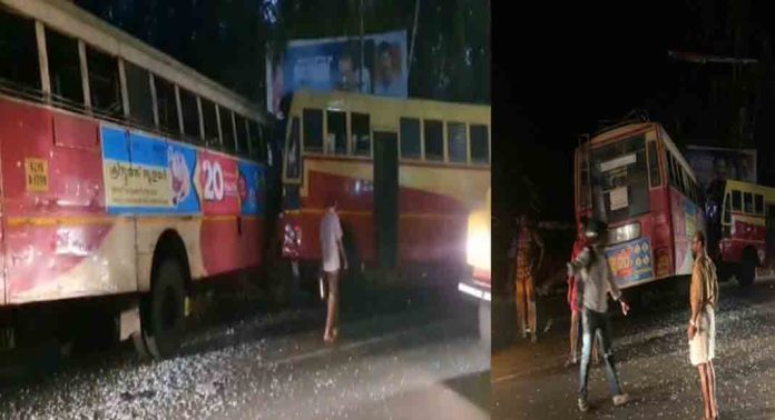 നെയ്യാറ്റിൻകരയിൽ കെഎസ്ആർടിസി ബസുകൾ കൂട്ടിയിടിച്ച് അപകടം ; ഡ്രൈവർക്കും 8 യാത്രക്കാർക്കും പരിക്ക് നെയ്യാറ്റിൻകരയിൽ കെഎസ്ആർടിസി ബസുകൾ കൂട്ടിയിടിച്ച് അപകടം ; ഡ്രൈവർക്കും 8 യാത്രക്കാർക്കും പരിക്ക്