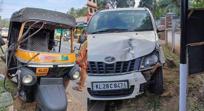 ഓട്ടോയും കാറും കൂട്ടിയിടിച്ച് ഓട്ടോ ഡ്രൈവർക്ക് പരിക്ക് ഓട്ടോയും കാറും കൂട്ടിയിടിച്ച് ഓട്ടോ ഡ്രൈവർക്ക് പരിക്ക്