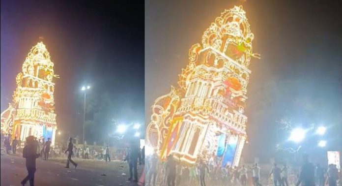 ശവസംസ്കാര ഘോഷയാത്രയ്ക്കിടെ 60 അടി ഉയരമുള്ള രഥം മറിഞ്ഞ് ഏഴ് പേർക്ക് പരിക്ക് ശവസംസ്കാര ഘോഷയാത്രയ്ക്കിടെ 60 അടി ഉയരമുള്ള രഥം മറിഞ്ഞ് ഏഴ് പേർക്ക് പരിക്ക്