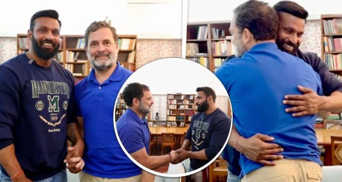 ബജ്റംഗ്ദള് ആക്രമണത്തില് നിന്ന് കടയുടമയെ രക്ഷിച്ച ദീപക് കുമാറിനെ സന്ദര്ശിച്ച് രാഹുല് ഗാന്ധി ബജ്റംഗ്ദള് ആക്രമണത്തില് നിന്ന് കടയുടമയെ രക്ഷിച്ച ദീപക് കുമാറിനെ സന്ദര്ശിച്ച് രാഹുല് ഗാന്ധി