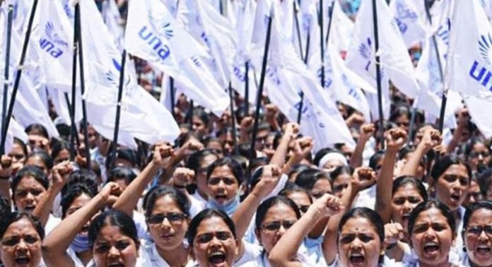 സ്വകാര്യ ആശുപത്രി നഴ്സുമാര് സെക്രട്ടേറിയറ്റിന് മുന്നില് അനിശ്ചിതകാല പണിമുടക്ക് ആരംഭിച്ചു : ലക്ഷ്യം കാണാതെ പിരിഞ്ഞുപോകില്ല – ജാസ്മിന് ഷാ സ്വകാര്യ ആശുപത്രി നഴ്സുമാര് സെക്രട്ടേറിയറ്റിന് മുന്നില് അനിശ്ചിതകാല പണിമുടക്ക് ആരംഭിച്ചു : ലക്ഷ്യം കാണാതെ പിരിഞ്ഞുപോകില്ല – ജാസ്മിന് ഷാ
