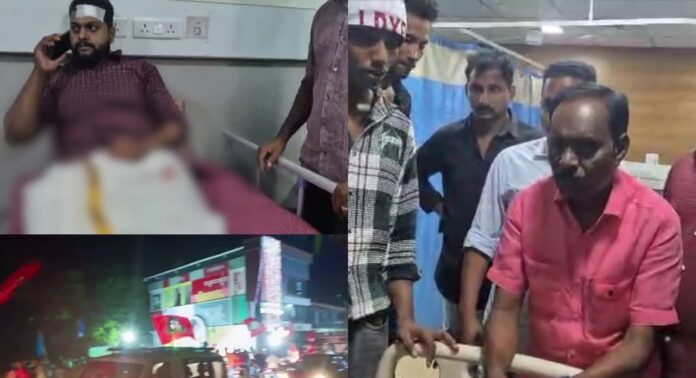 കുന്നത്തൂരിൽ കോവൂർ കുഞ്ഞുമോൻ്റെ റോഡ് ഷോയ്ക്ക് നേരെ കല്ലേറ് കുന്നത്തൂരിൽ കോവൂർ കുഞ്ഞുമോൻ്റെ റോഡ് ഷോയ്ക്ക് നേരെ കല്ലേറ്