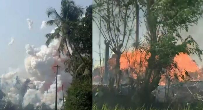 തൃശ്ശൂരിലെ പടക്ക നിർമാണ കേന്ദ്രത്തിലുണ്ടായ സ്ഫോടനത്തിൽ മരണം 6 ആയി തൃശ്ശൂരിലെ പടക്ക നിർമാണ കേന്ദ്രത്തിലുണ്ടായ സ്ഫോടനത്തിൽ മരണം 6 ആയി