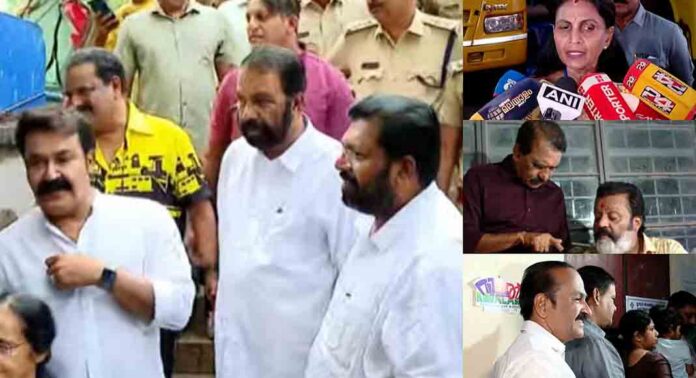 ബൂത്തുകളിൽ നീണ്ട നിര ; ആദ്യ മണിക്കൂറിൽ വോട്ട് ചെയ്യാനെത്തി പ്രമുഖർ ബൂത്തുകളിൽ നീണ്ട നിര ; ആദ്യ മണിക്കൂറിൽ വോട്ട് ചെയ്യാനെത്തി പ്രമുഖർ