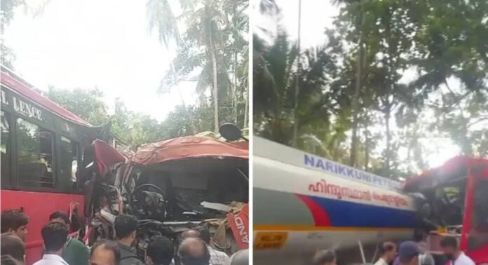കോഴിക്കോട് ബസും ടാങ്കർ ലോറിയും കൂട്ടിയിടിച്ചു ; നിരവധി പേർക്ക് പരിക്ക് കോഴിക്കോട് ബസും ടാങ്കർ ലോറിയും കൂട്ടിയിടിച്ചു ; നിരവധി പേർക്ക് പരിക്ക്