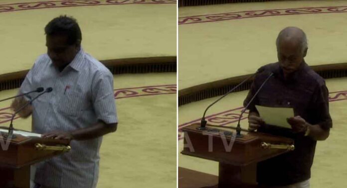 എംഎൽഎമാരായി വി കുഞ്ഞികൃഷ്ണനും ടികെ ഗോവിന്ദനും സത്യപ്രതിജ്ഞ ചൊല്ലി എംഎൽഎമാരായി വി കുഞ്ഞികൃഷ്ണനും ടികെ ഗോവിന്ദനും സത്യപ്രതിജ്ഞ ചൊല്ലി