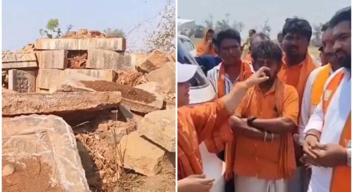തെലങ്കാനയിൽ 800 വർഷം പഴക്കമുള്ള ശിവക്ഷേത്രം തകർത്തെന്ന് പരാതി തെലങ്കാനയിൽ 800 വർഷം പഴക്കമുള്ള ശിവക്ഷേത്രം തകർത്തെന്ന് പരാതി