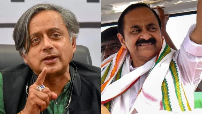 വിഡി സതീശൻ്റെ സത്യപ്രതിജ്ഞ ചടങ്ങിനെത്തില്ലെന്ന് ശശി തരൂർ വിഡി സതീശൻ്റെ സത്യപ്രതിജ്ഞ ചടങ്ങിനെത്തില്ലെന്ന് ശശി തരൂർ